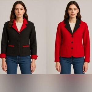 Vintage Pendleton Reversible Wool Jacket Red and Charcoal Grey size S​​​…​​​​​​